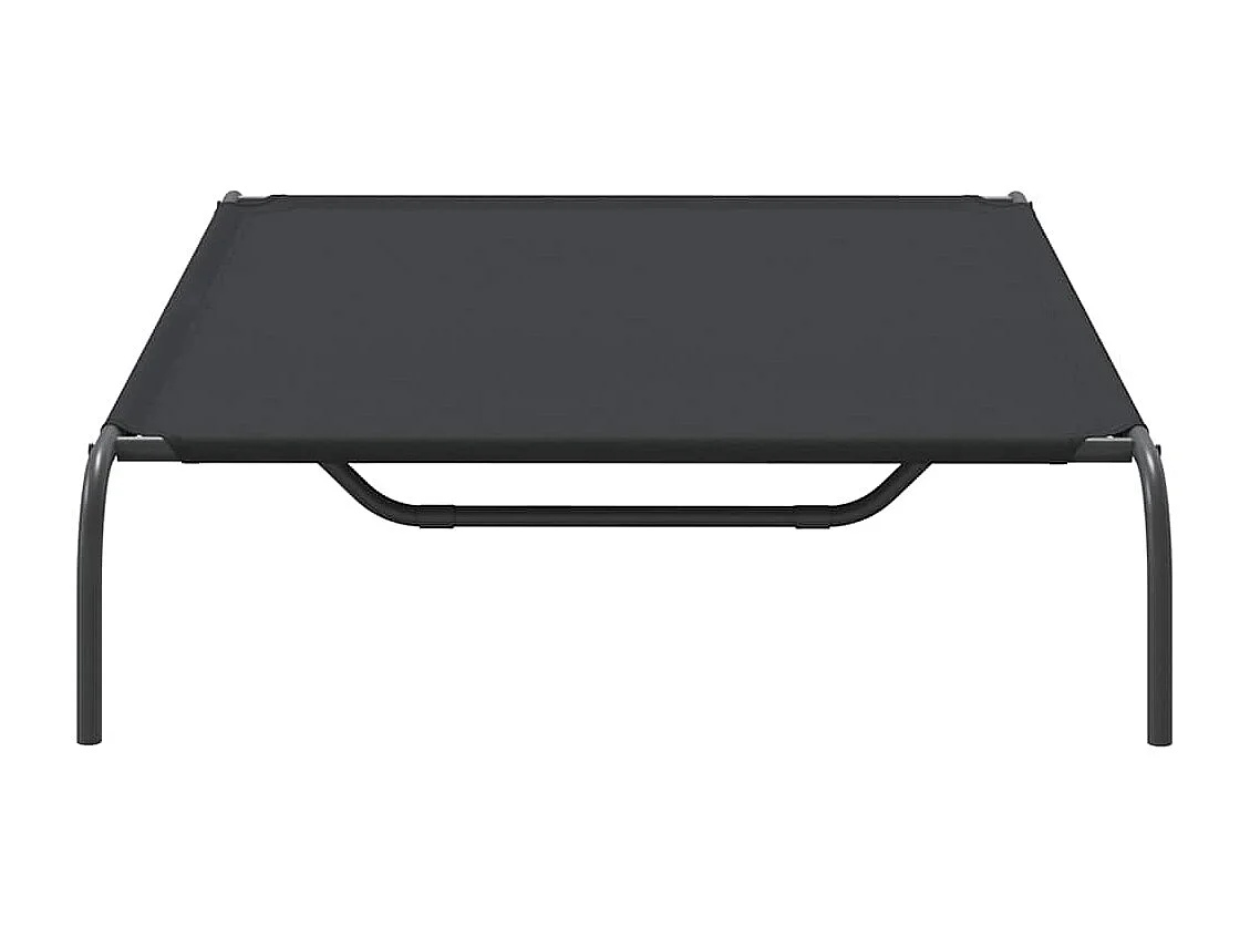 Cama elevada para perros negra 130x80x20 cm Tejido Oxford y acero