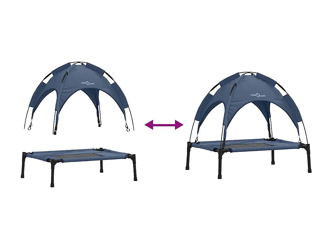 Cama para perros de acero azul marino