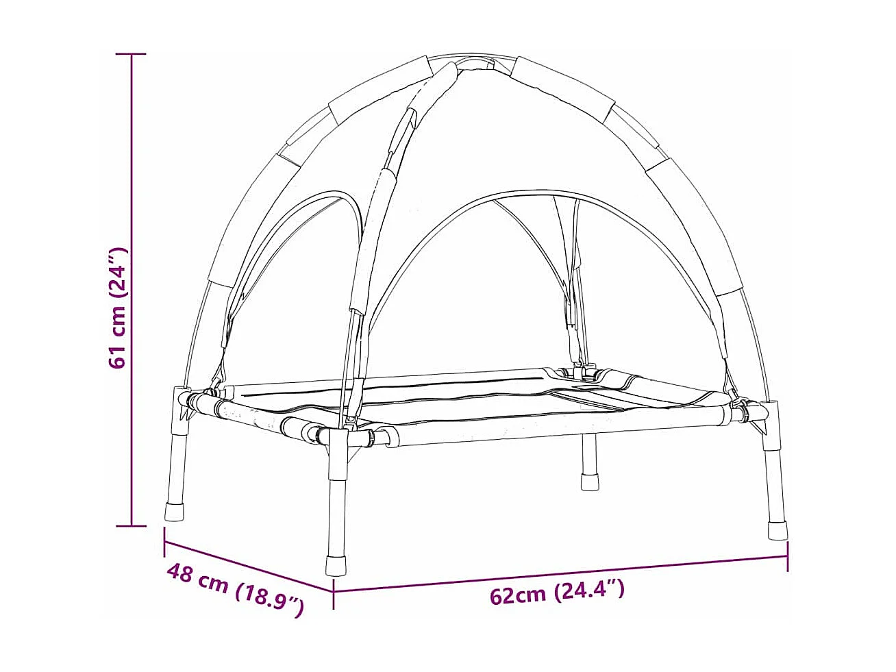 Lit pour Chien Gris argenté s Acier