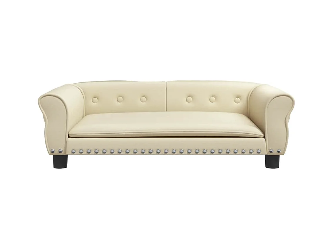 Cama para perro color crema 95x55x30 cm piel sintética