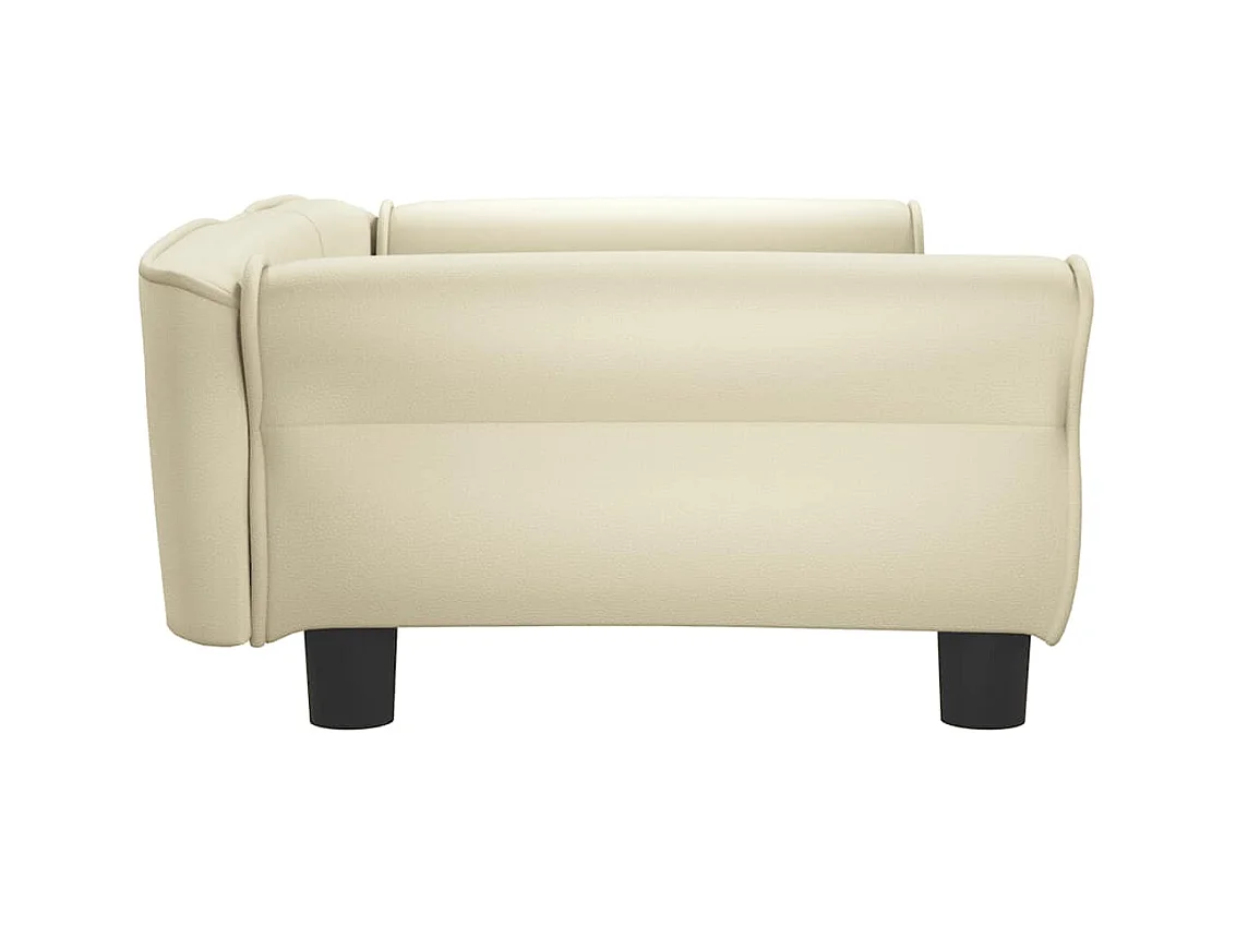 Cama para perro color crema 95x55x30 cm piel sintética