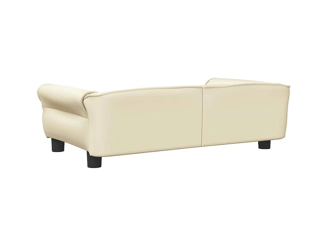 Cama para perro color crema 95x55x30 cm piel sintética