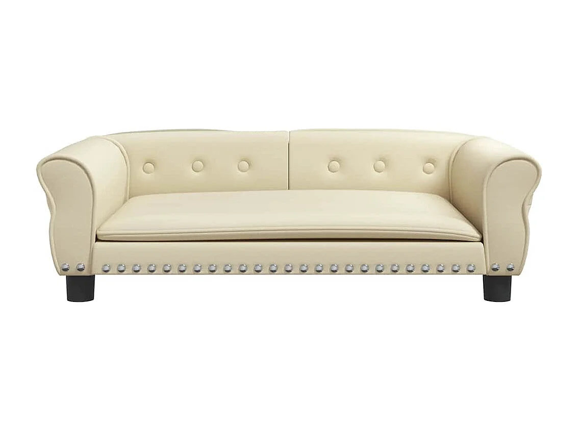 Cama para perro color crema 95x55x30 cm piel sintética