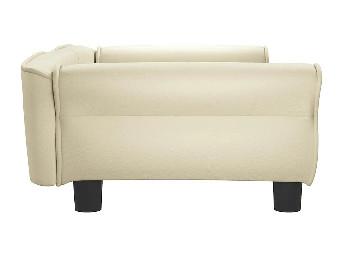 Cama para perro color crema 95x55x30 cm piel sintética