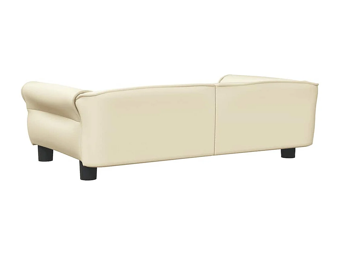 Cama para perro color crema 95x55x30 cm piel sintética