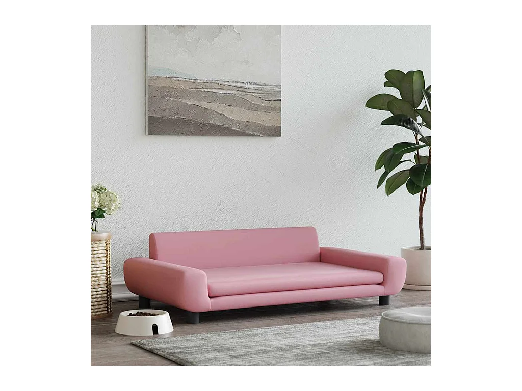 Cuccia rosa per cani 100x54x33 cm in velluto