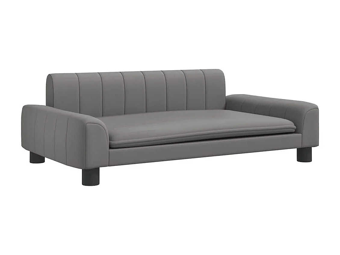 Lit pour chien gris 90x53x30 cm similicuir