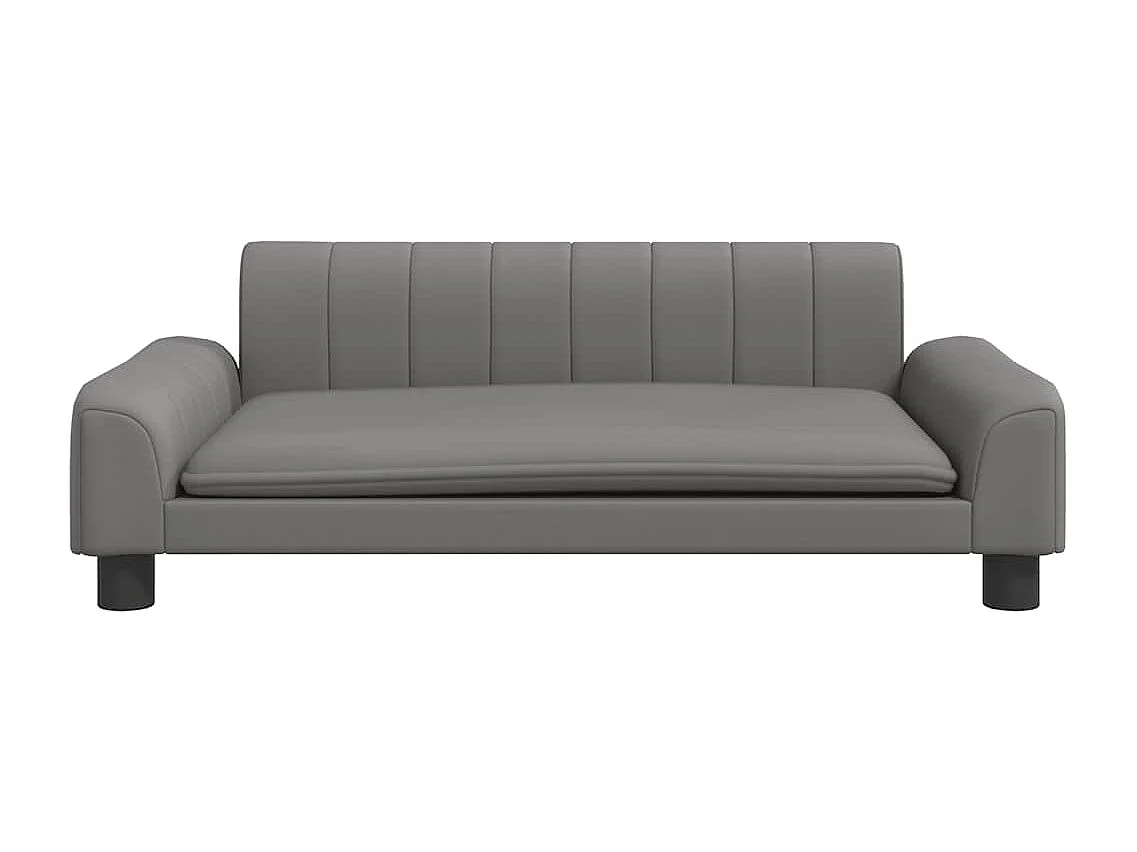 Lit pour chien gris 90x53x30 cm similicuir