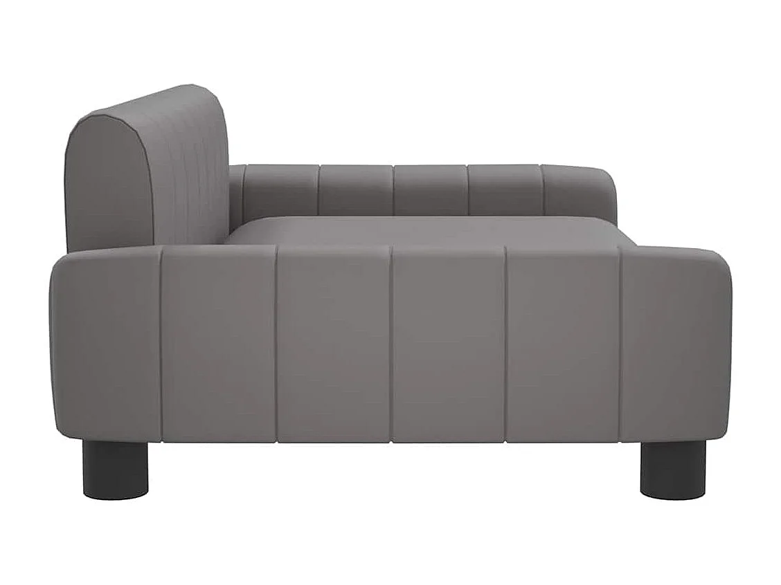 Lit pour chien gris 90x53x30 cm similicuir