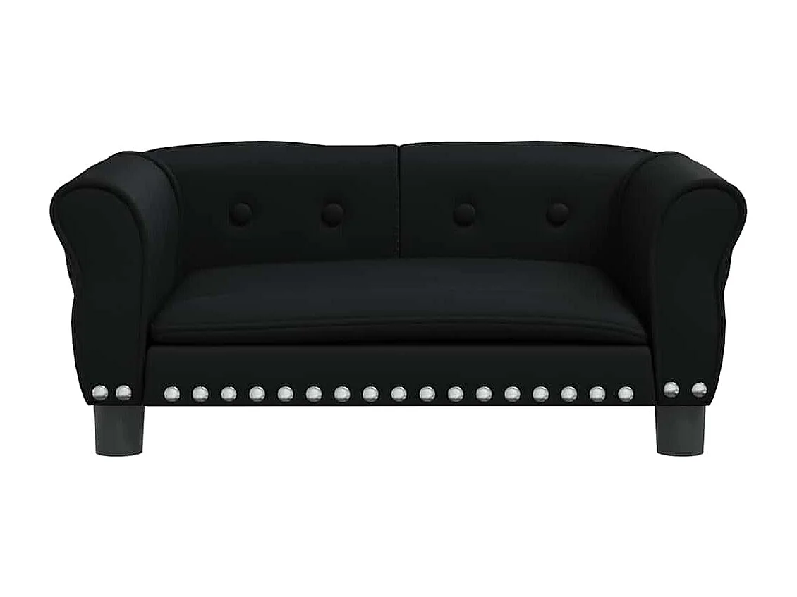 Lit pour chien noir 70x45x30 cm similicuir