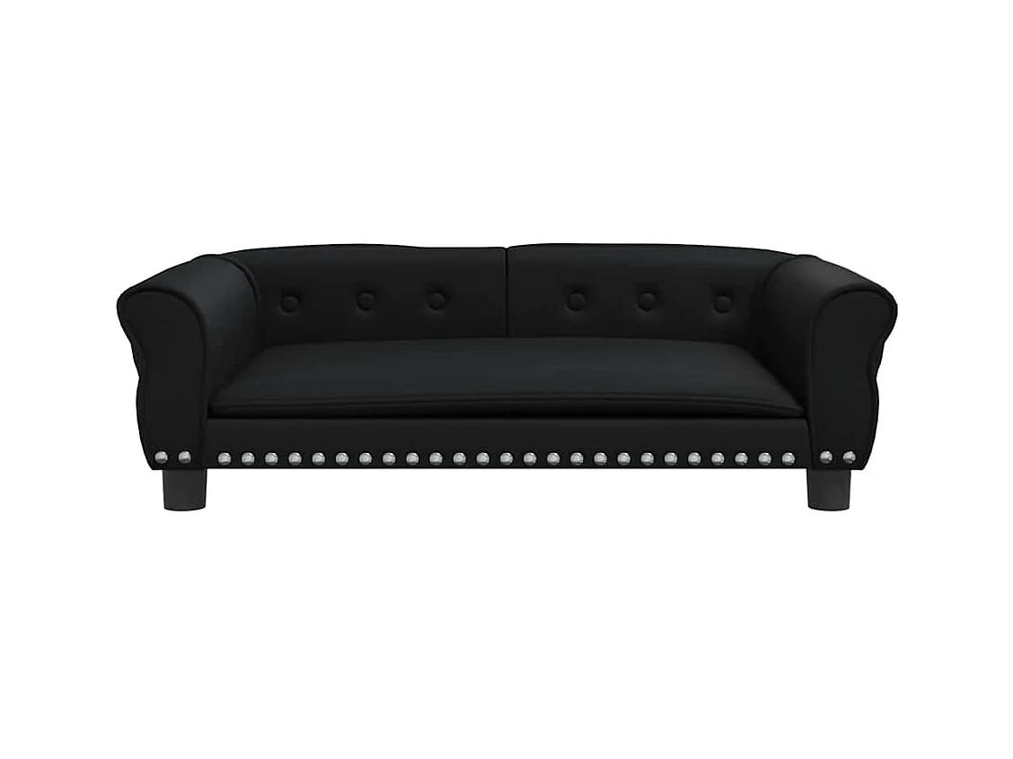 Cuccia per cani nera 95x55x30 cm in similpelle