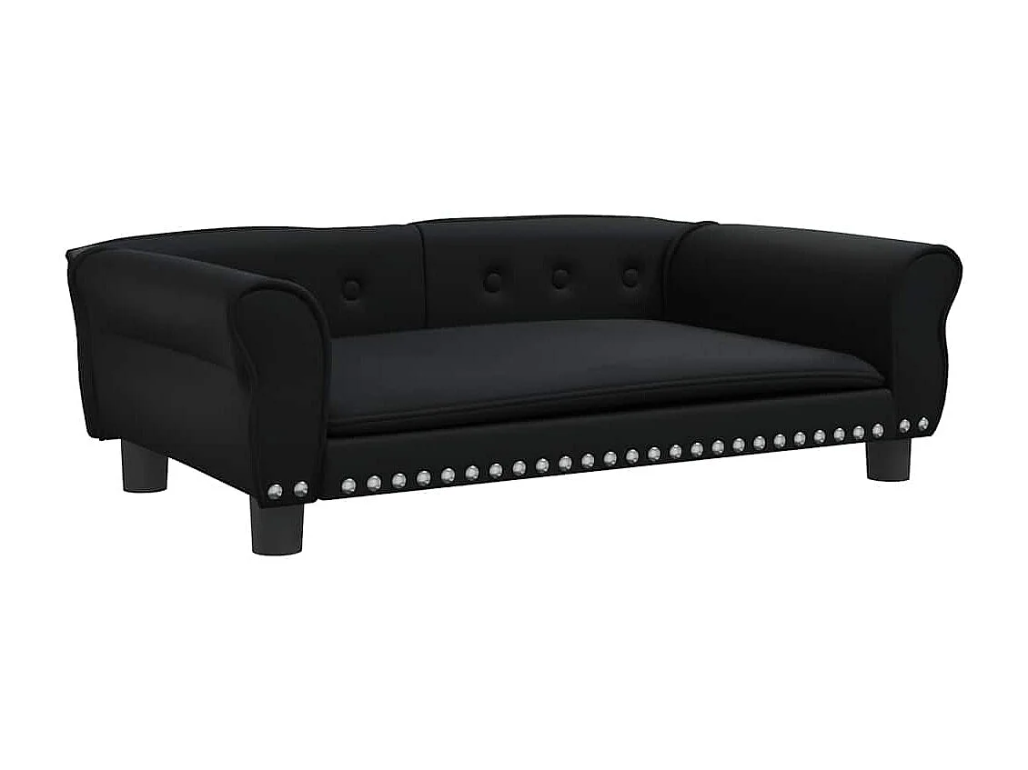 Cama para perro negra 95x55x30 cm piel sintética