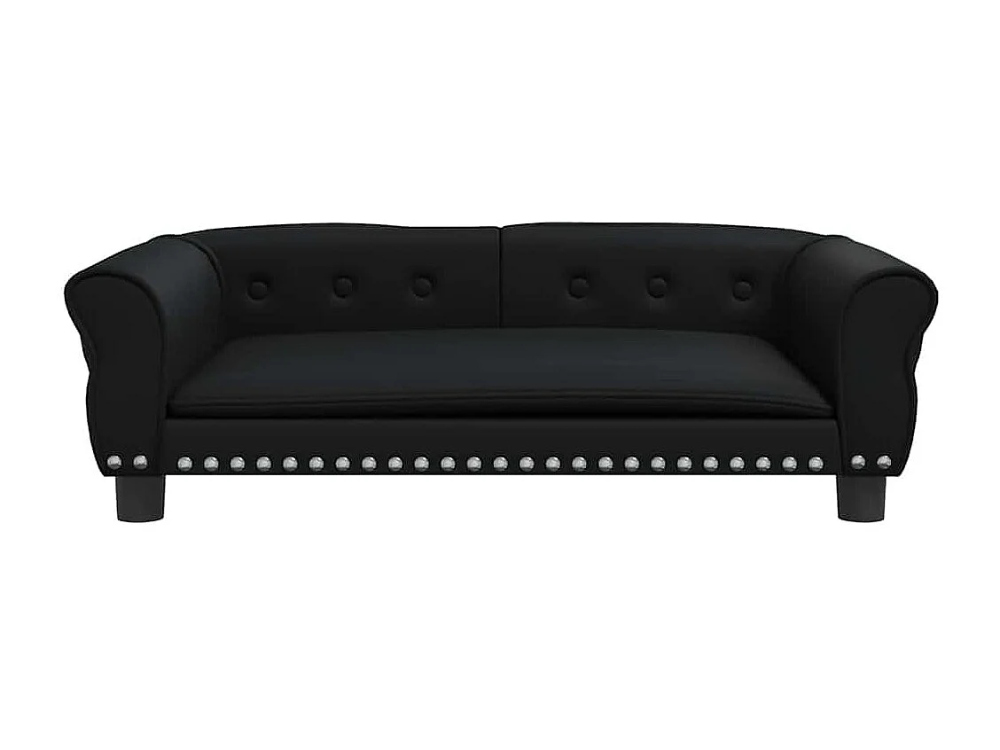 Cama para perro negra 95x55x30 cm piel sintética