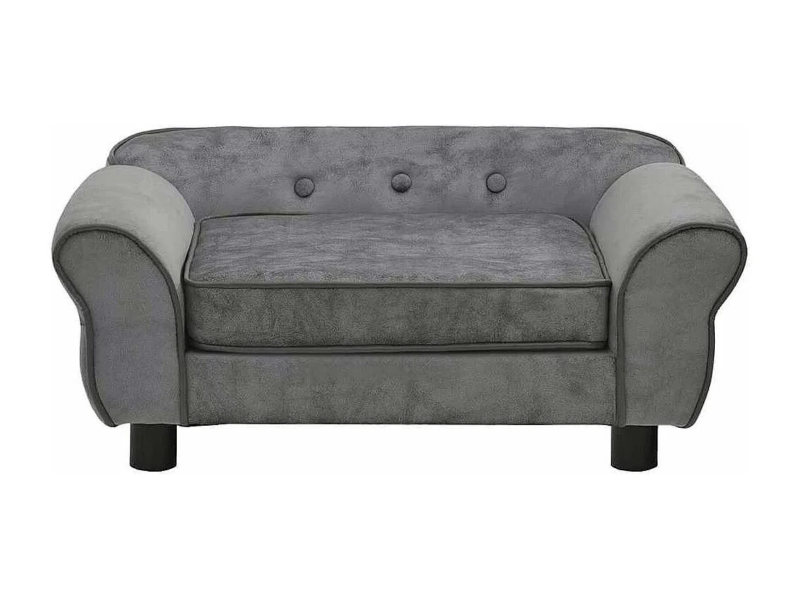 Canapé pour chien Gris foncé 72x45x30 cm Peluche