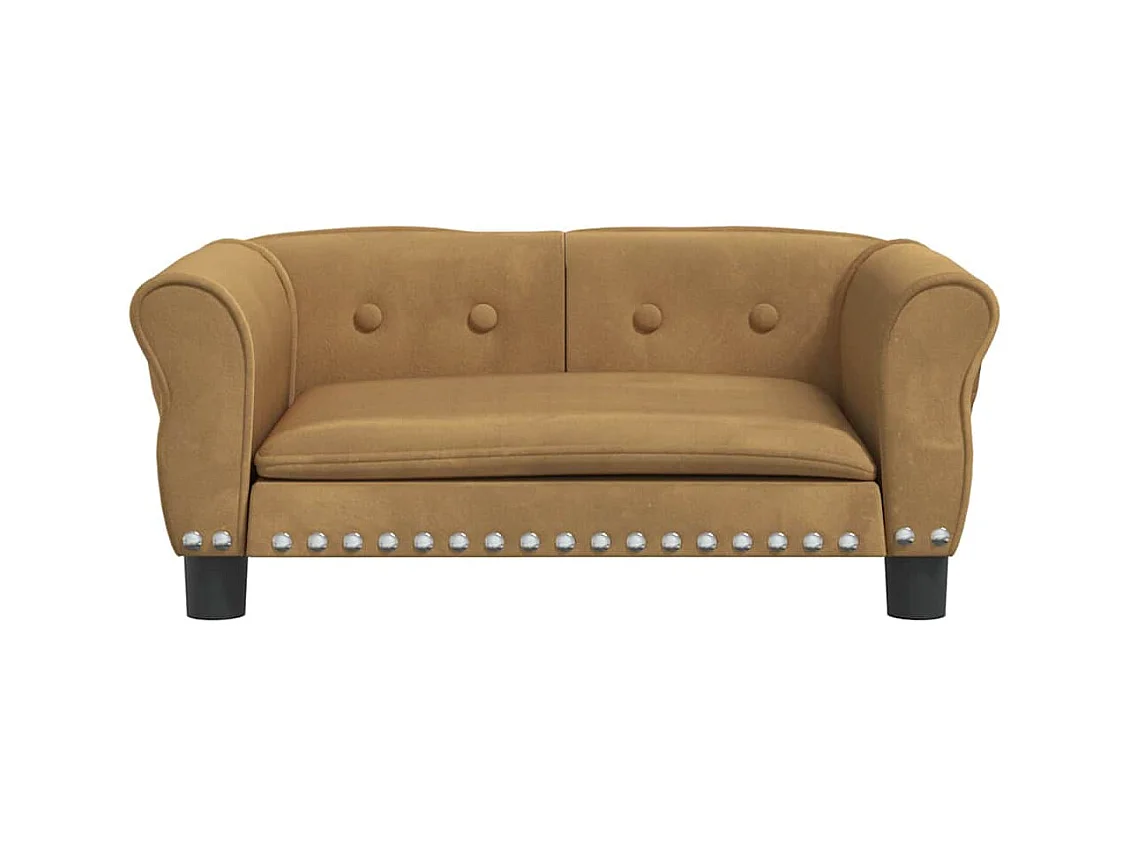 Lit pour chien marron 70x45x30 cm velours