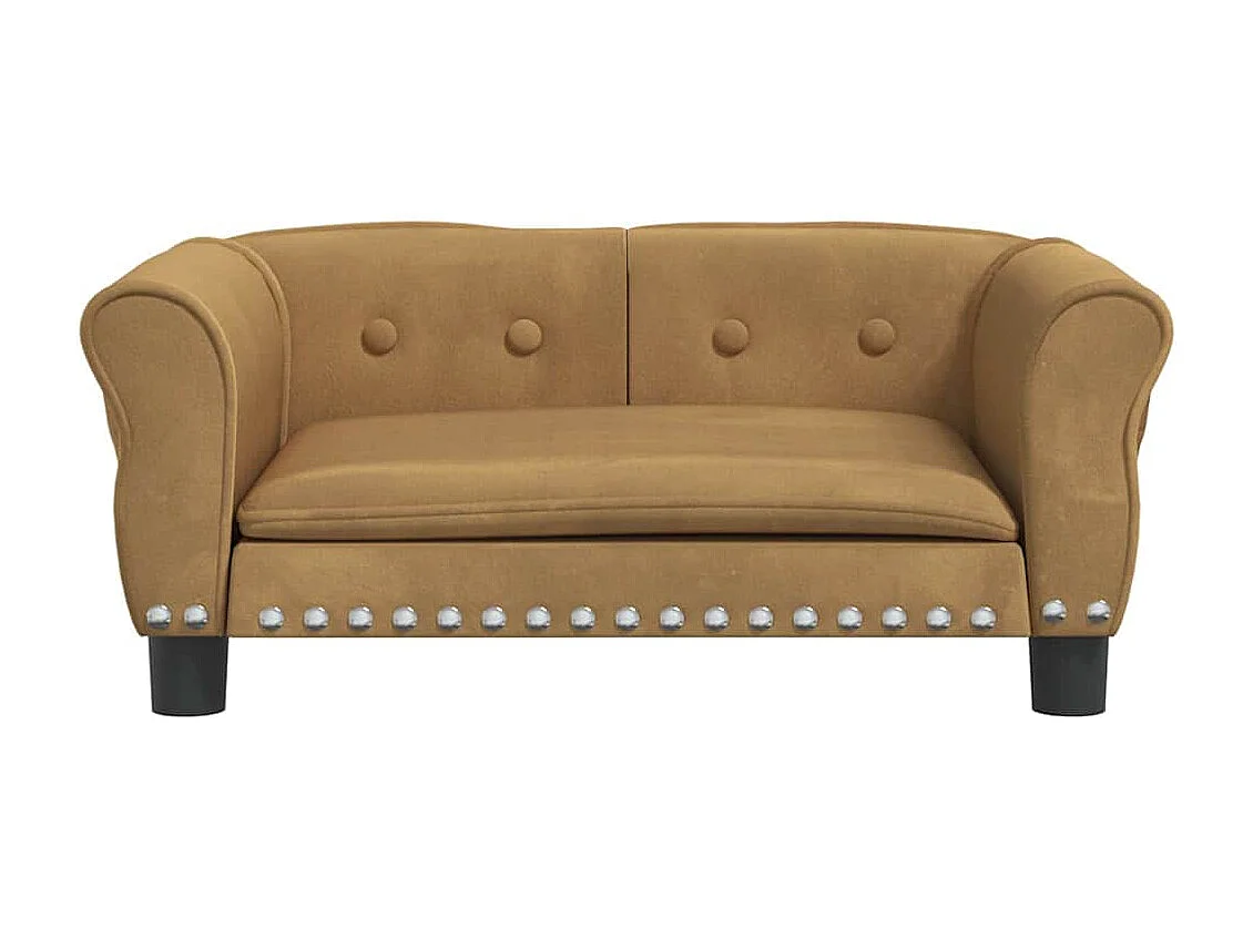 Lit pour chien marron 70x45x30 cm velours