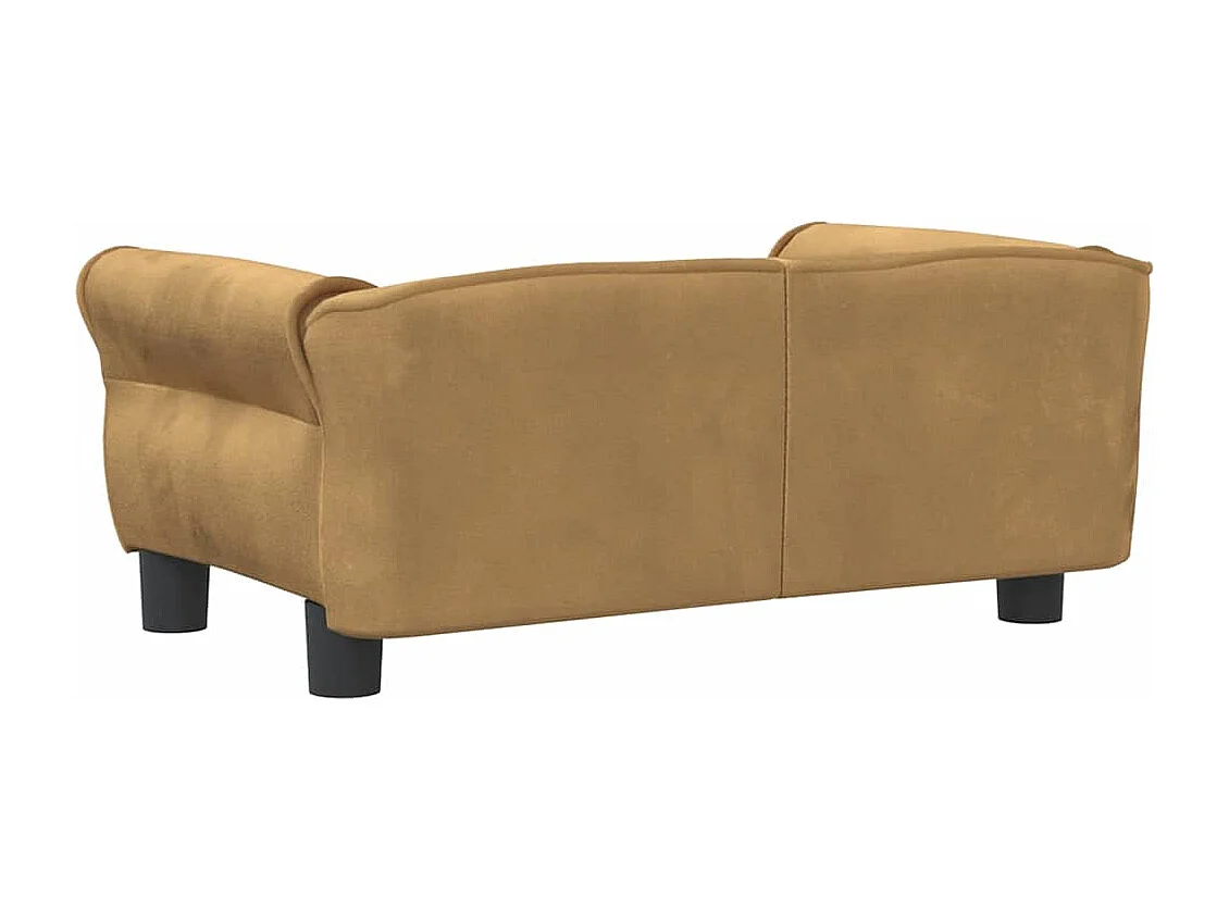 Lit pour chien marron 70x45x30 cm velours