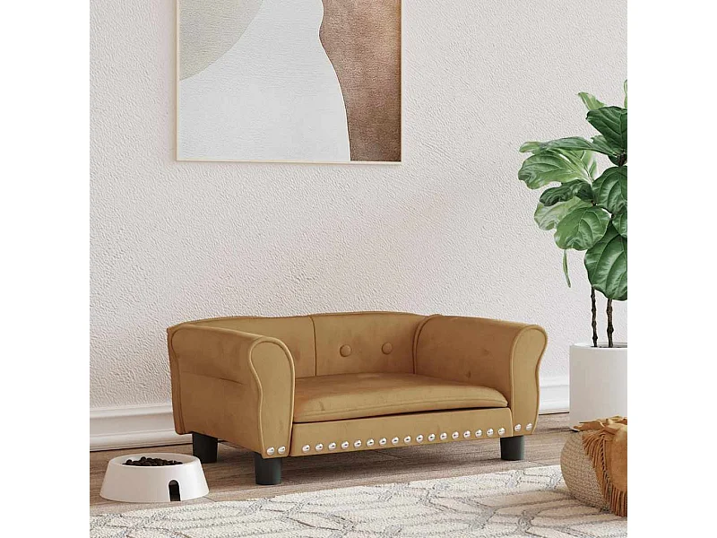 Bruin hondenbed 70x45x30 cm fluweel