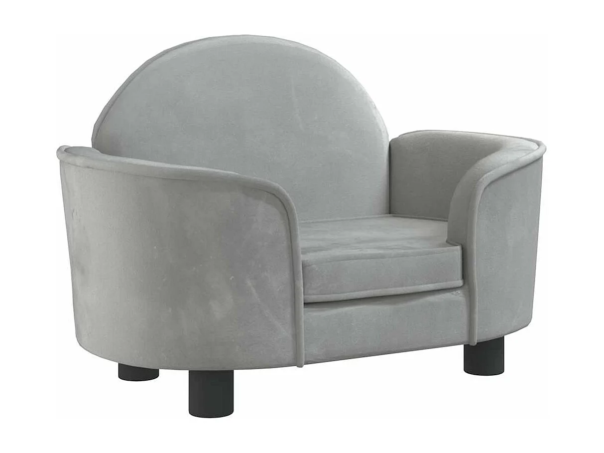 Lit pour chien gris clair 66x40x45 cm velours