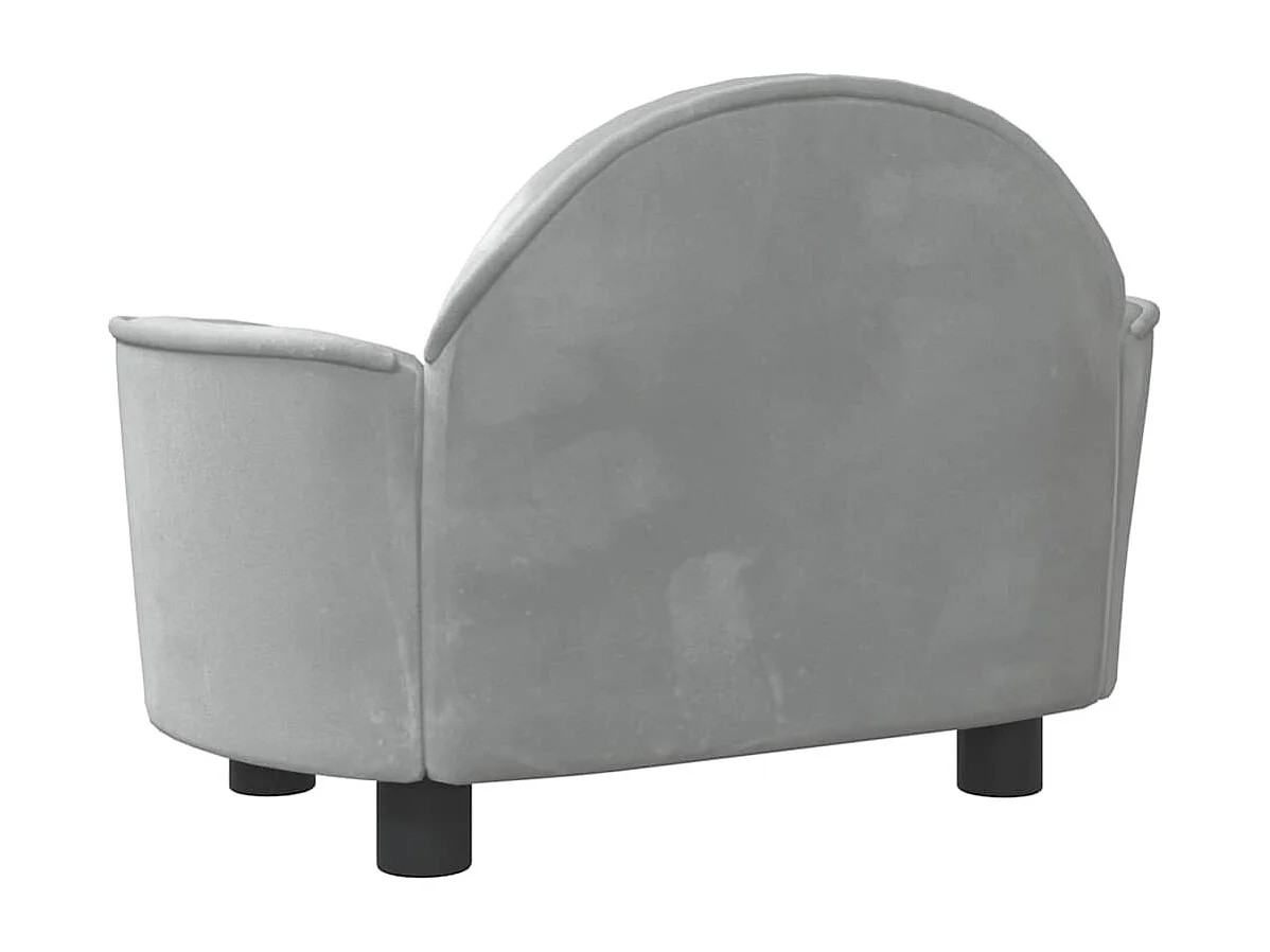 Lit pour chien gris clair 66x40x45 cm velours