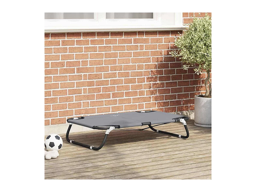 Lit pour Chien Gris clair m Tissu Oxford et Acier