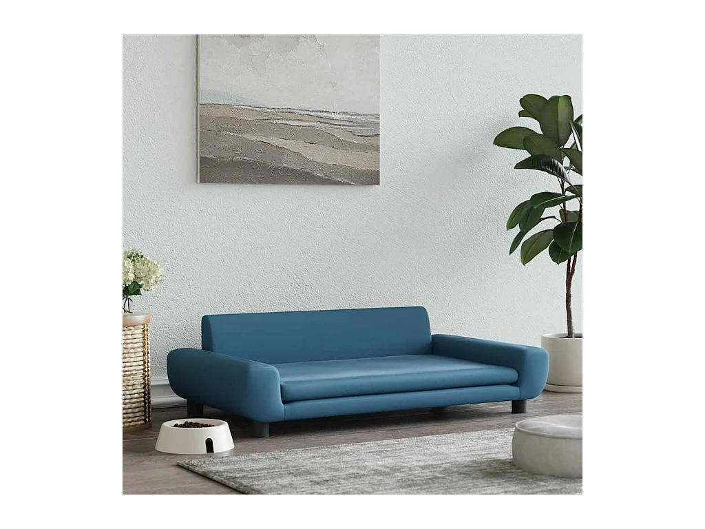 Blauwe hondenmand 100x54x33 cm fluweel