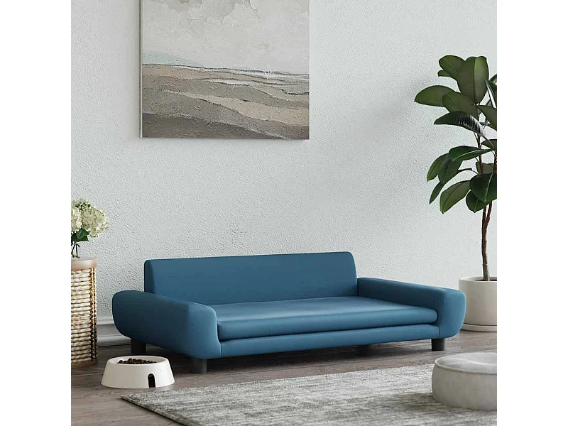 Cuccia per cani blu 100x54x33 cm in velluto