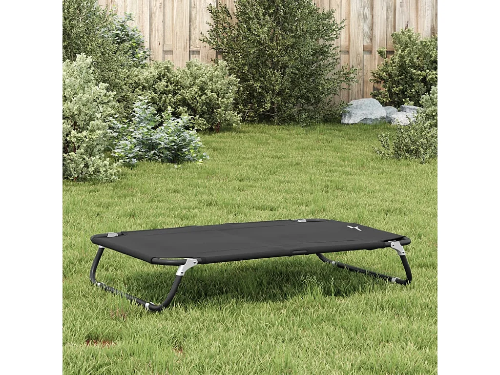 Lit pour chien pliable anthracite tissu Oxford et acier