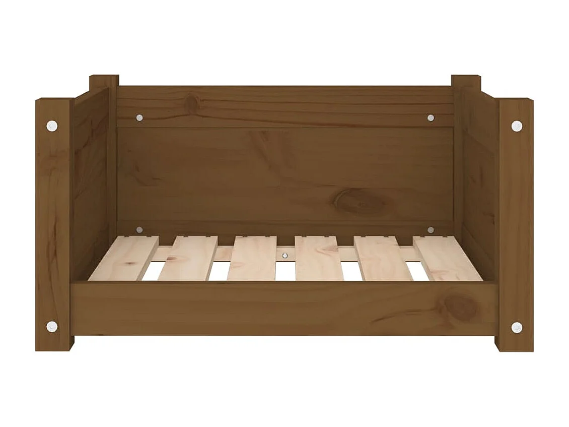 Letto per cani color miele 55,5x45,5x28 cm in legno massello di pino
