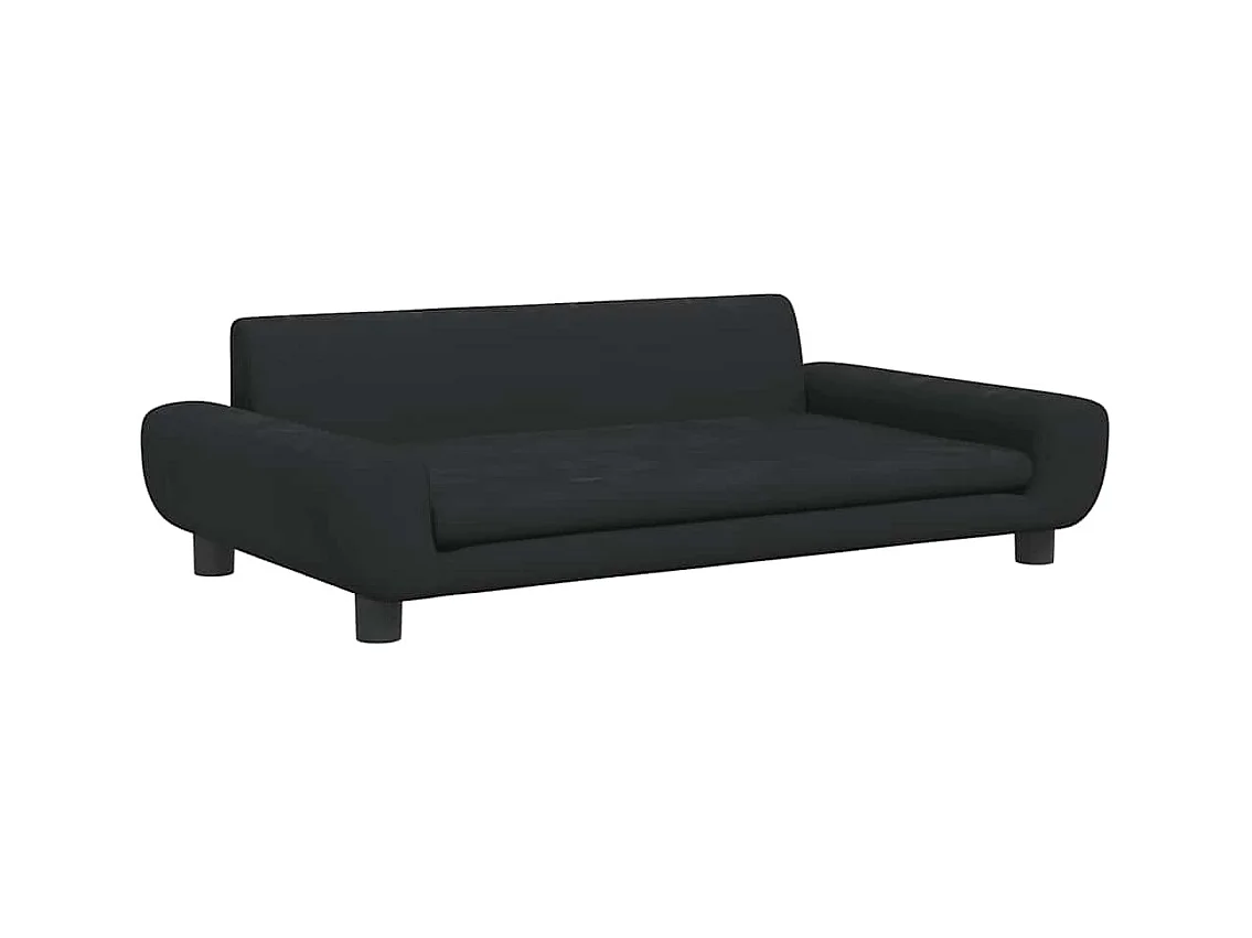 Cama para perro negra de terciopelo 100x54x33 cm