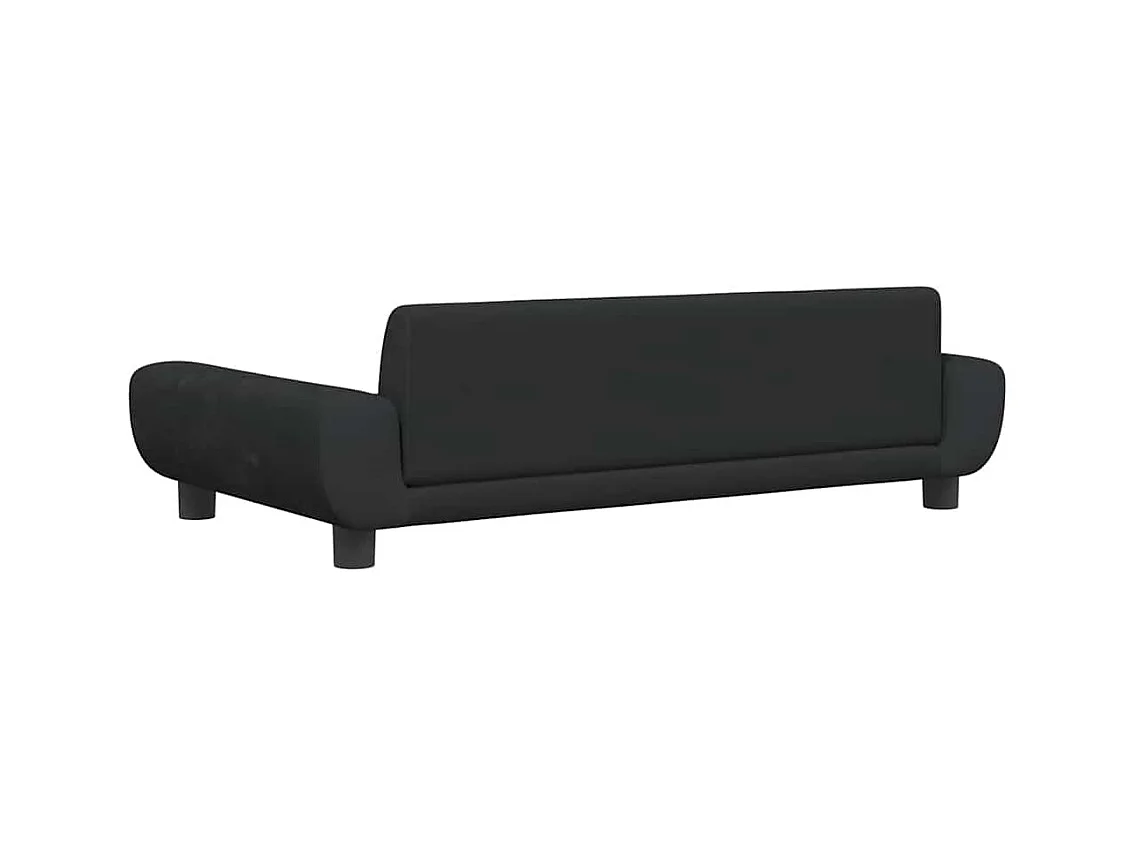 Cama para perro negra de terciopelo 100x54x33 cm