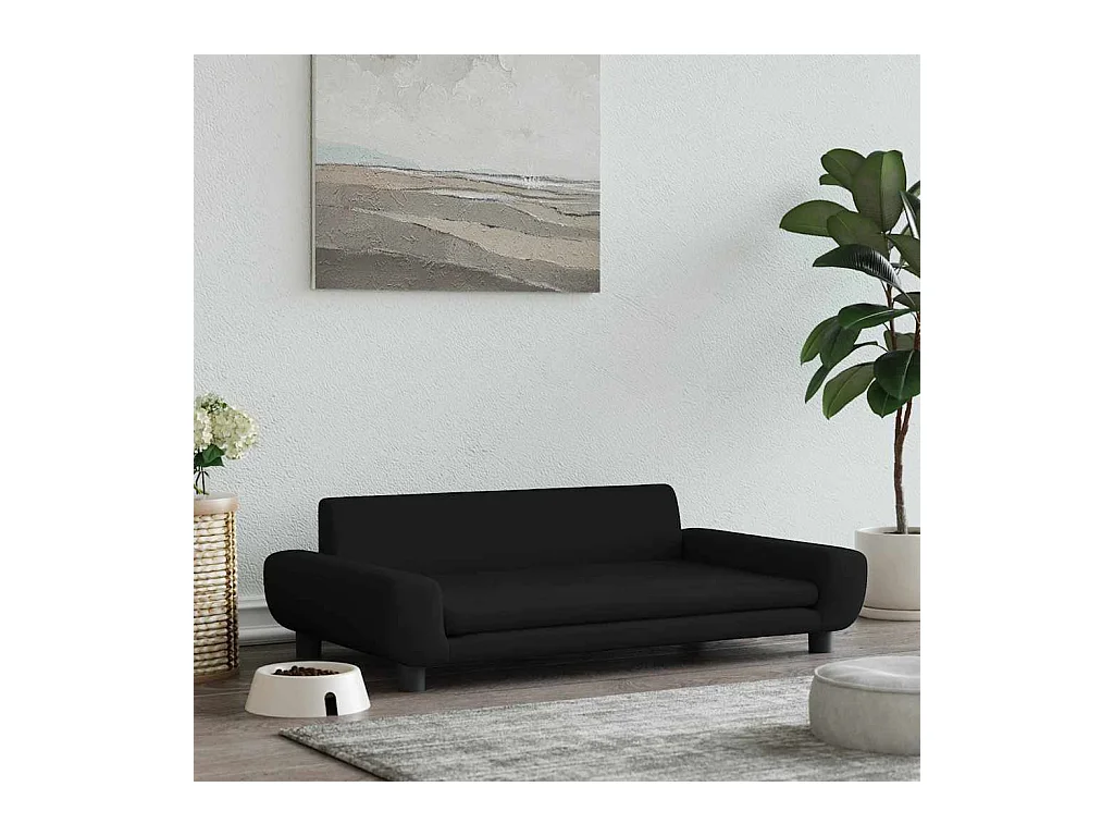 Zwarte hondenmand 100x54x33 cm fluweel