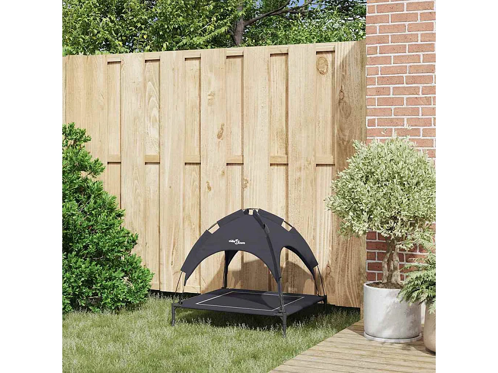 Cama para perro negra de acero