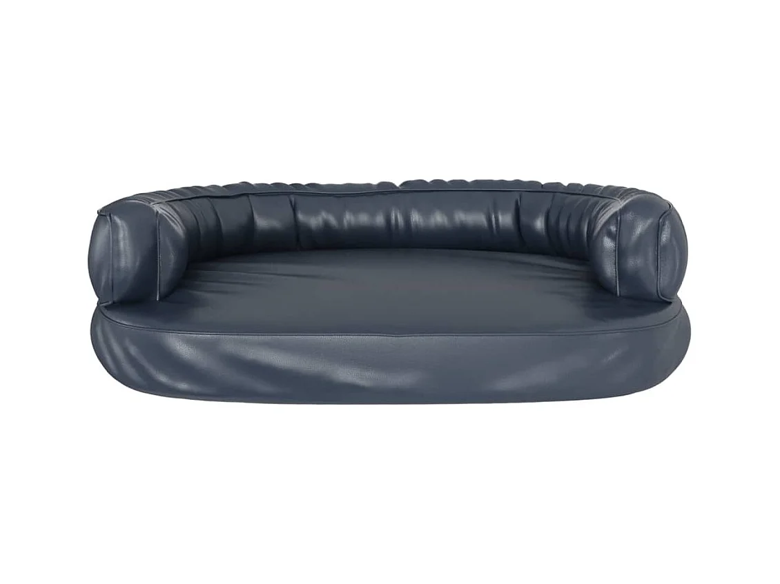 Letto ergonomico per cani in schiuma blu scuro 88x65cm in similpelle