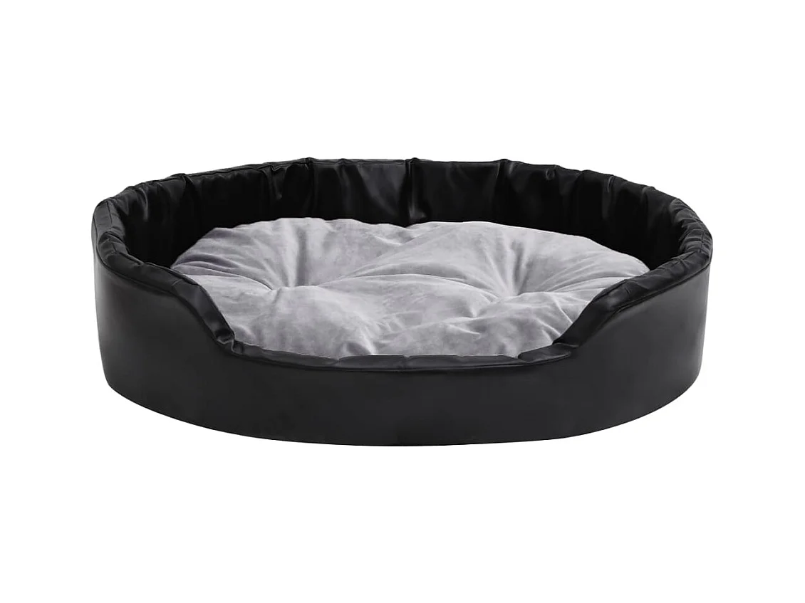 Cama para perro negra y gris 90x79x20 cm Peluche y polipiel