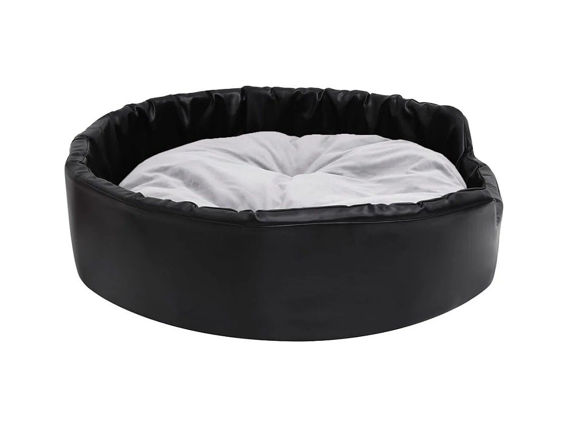 Cama para perro negra y gris 90x79x20 cm Peluche y polipiel
