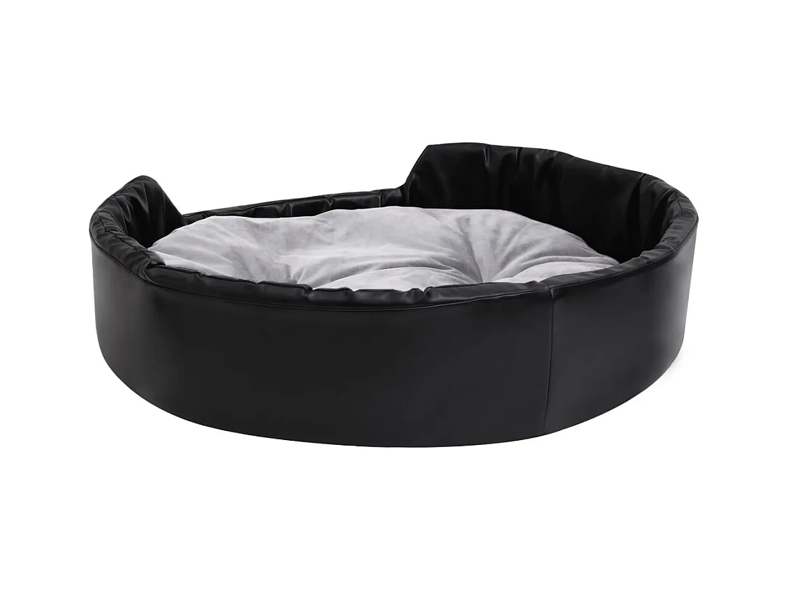 Cama para perro negra y gris 90x79x20 cm Peluche y polipiel