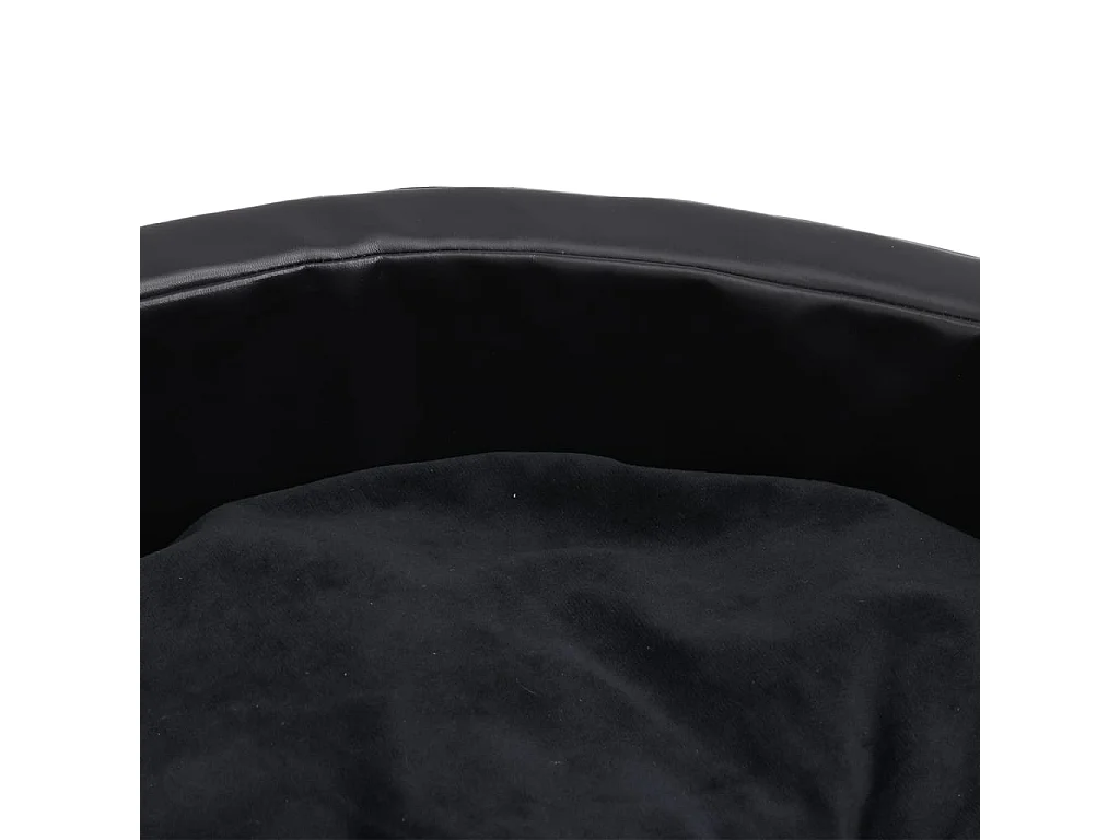 Lit pour chiens Noir 79x70x19 cm Peluche et similicuir