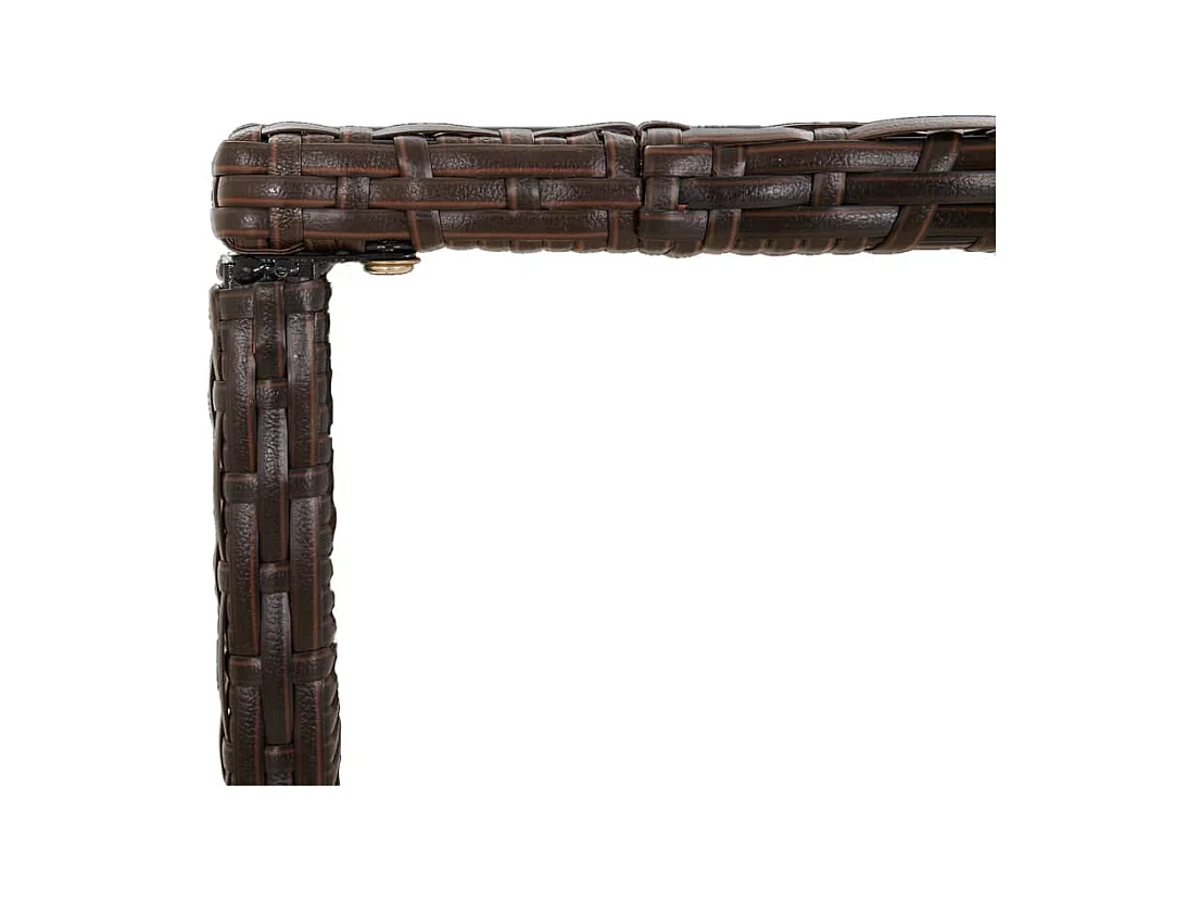 Table de bar et dessus en verre marron 180x70x110 cm poly rotin