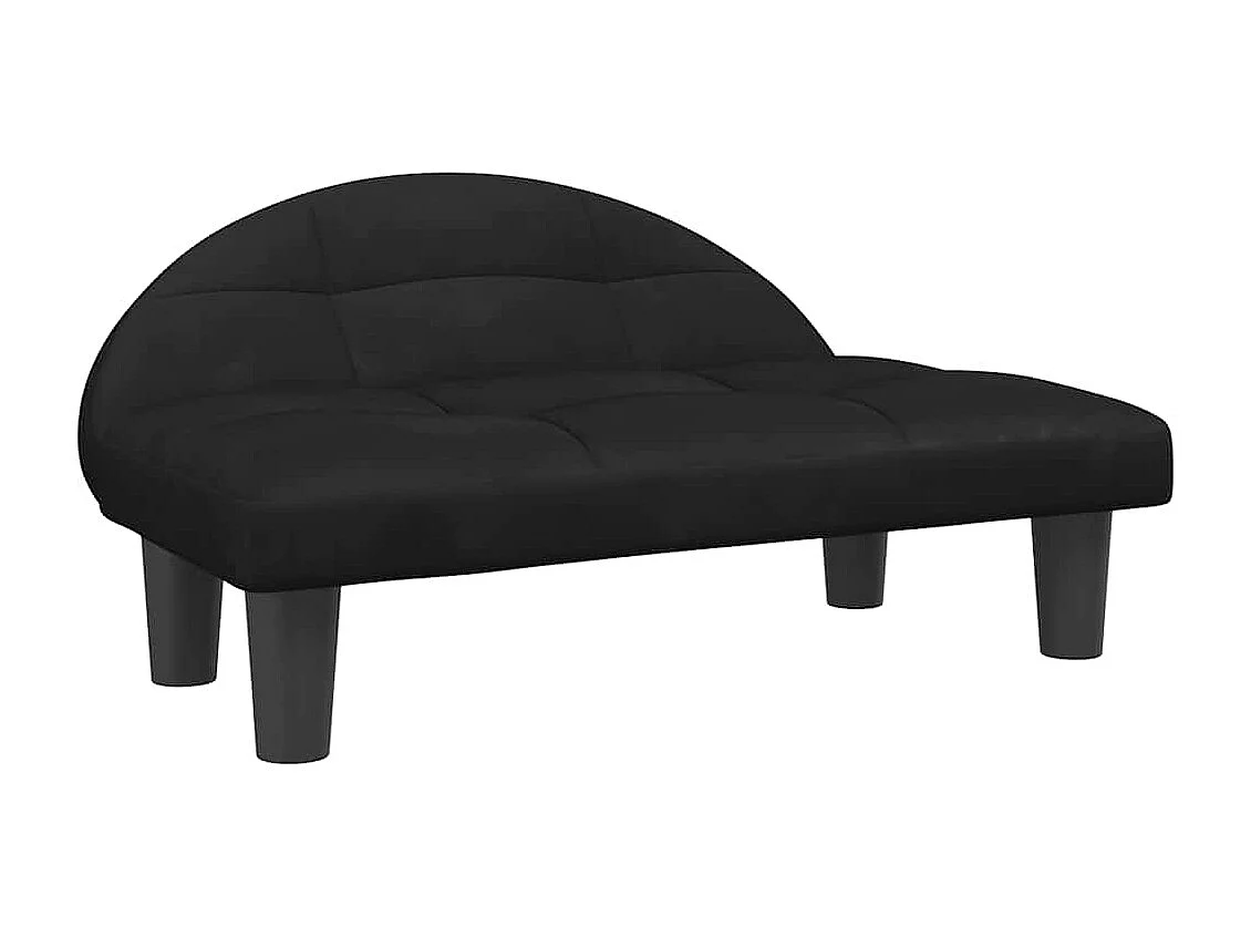 Cuccia per cani nera 70x52x30 cm in velluto