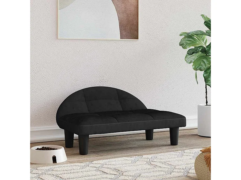 Cuccia per cani nera 70x52x30 cm in velluto