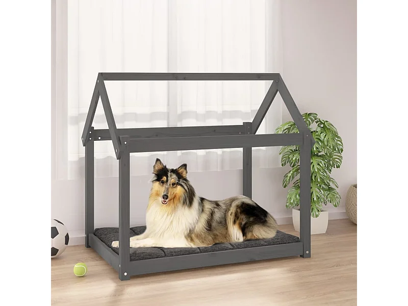 Lit pour chien Gris 101x70x90 cm Bois de pin solide