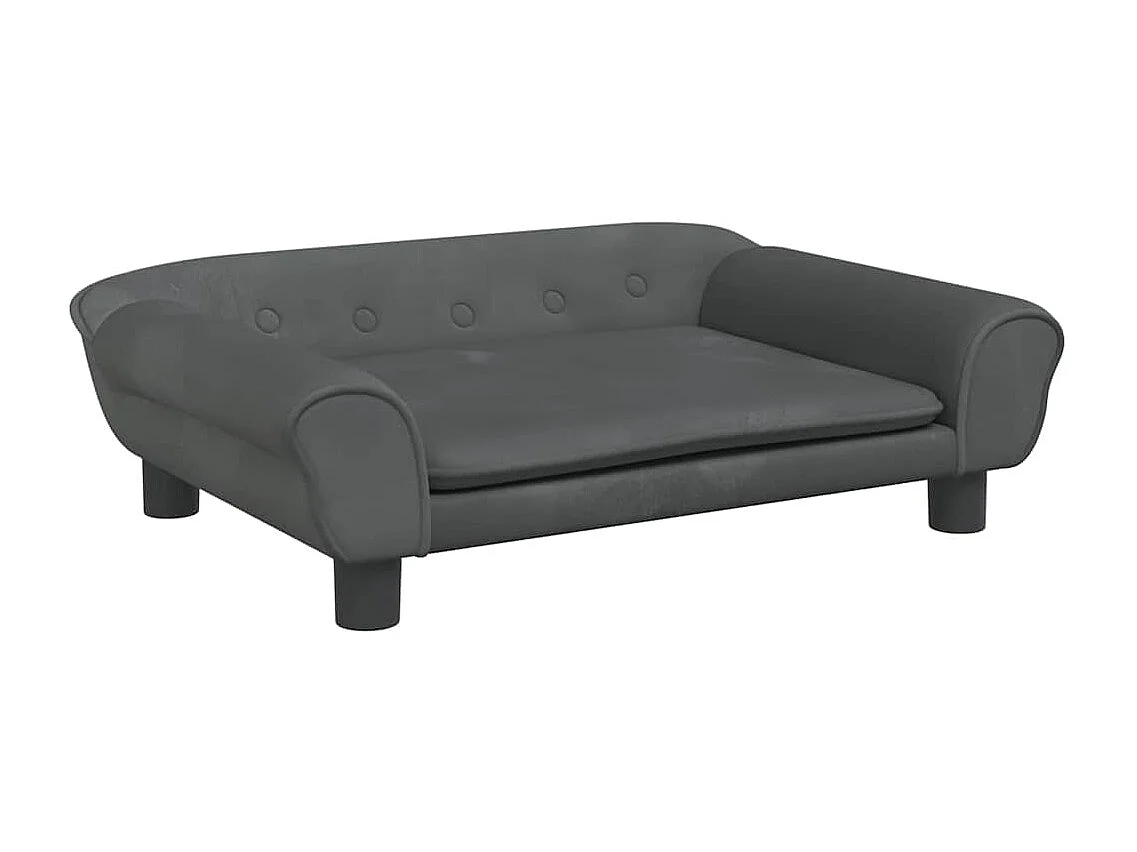Lit pour chien gris foncé 70x48x22 cm velours