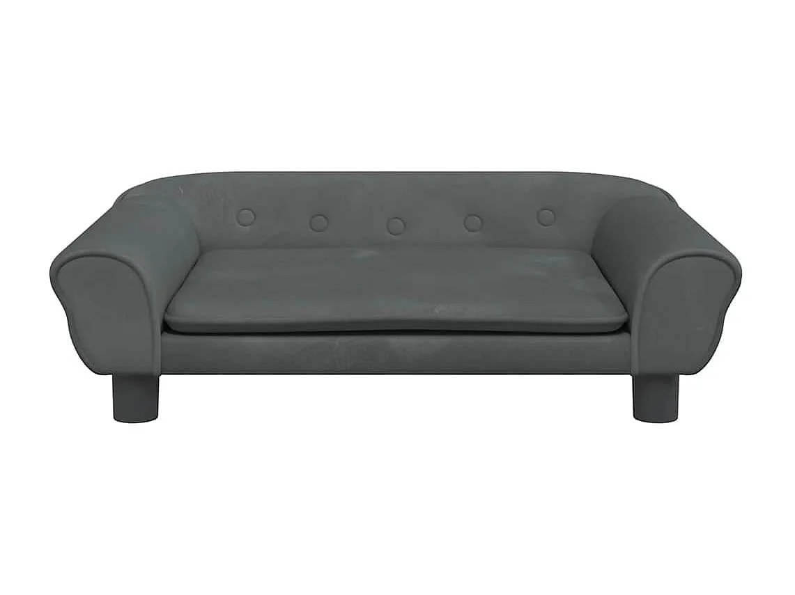 Lit pour chien gris foncé 70x48x22 cm velours