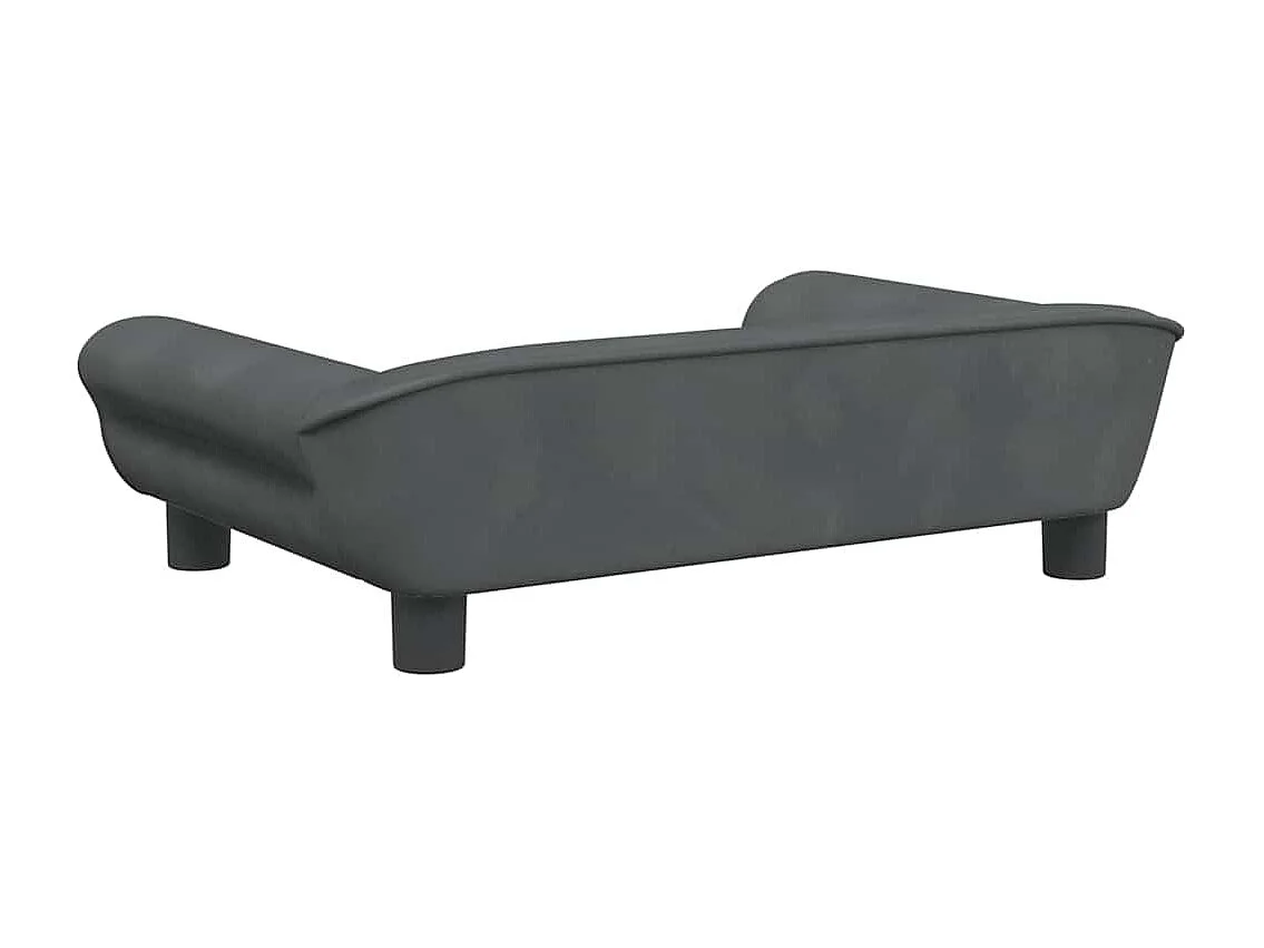 Lit pour chien gris foncé 70x48x22 cm velours