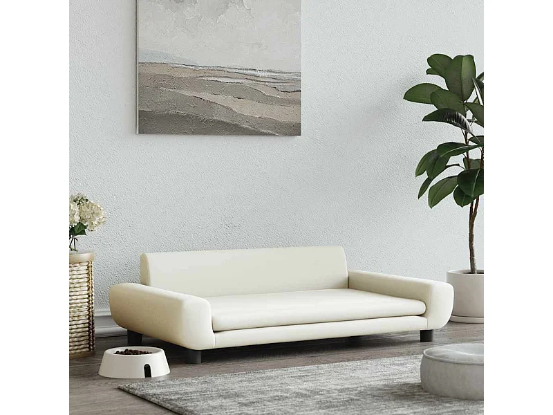 Lit pour chien crème 100x54x33 cm velours