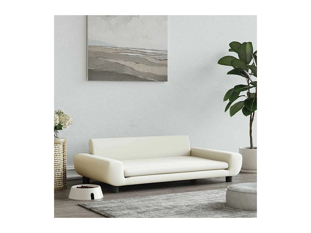 Lit pour chien crème 100x54x33 cm velours