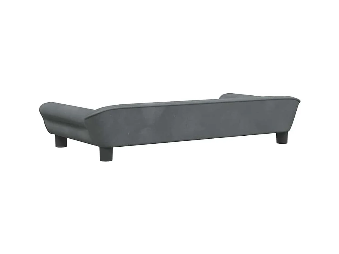 Donkergrijs hondenbed 100x50x21 cm fluweel