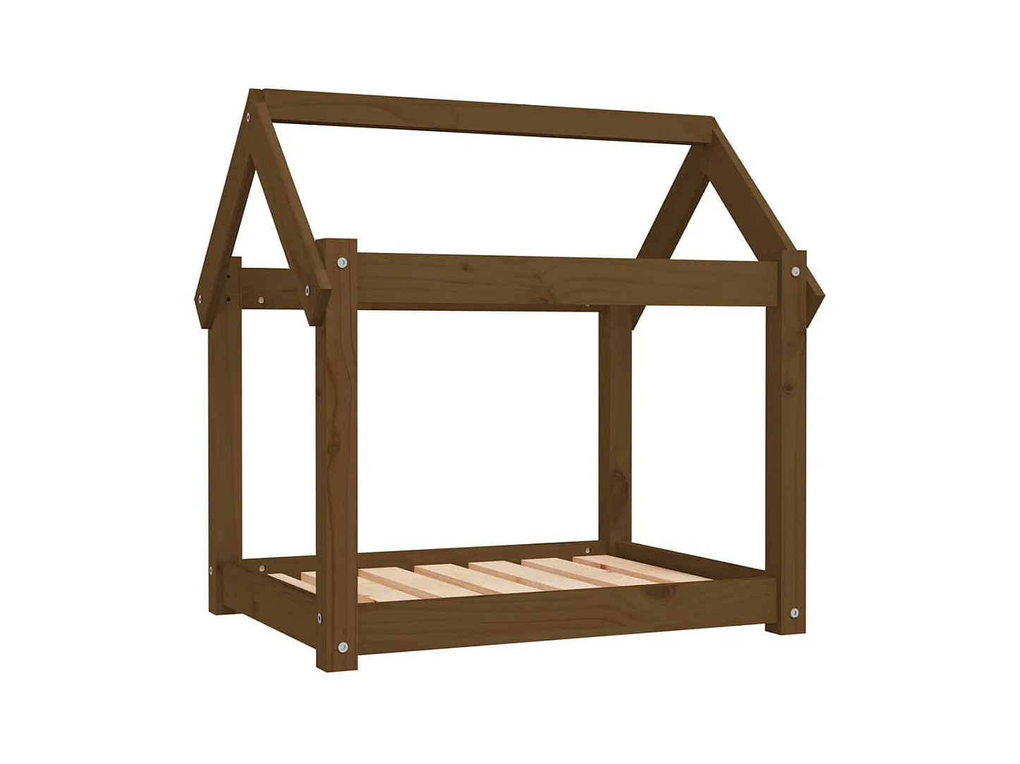 Lit pour chien Marron miel 71x55x70 cm Bois de pin solide