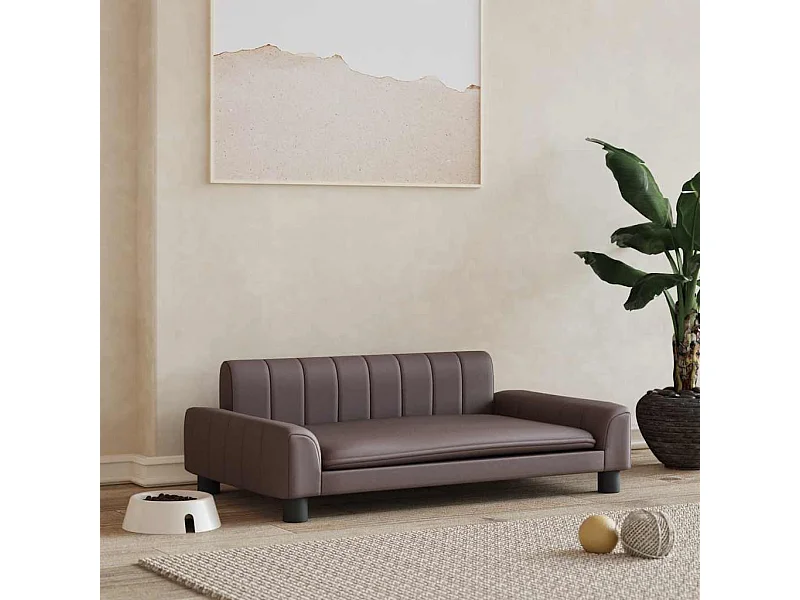 Lit pour chien marron 90x53x30 cm similicuir